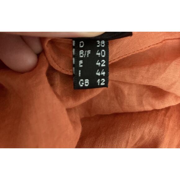 Sonja Marohn Sleeveless V-Neck Orange Long Maxi Dress Layered Lagenlook US Sz 8 - Picture 13 of 15